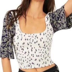 Free People Marigold Floral Print Women's Top S